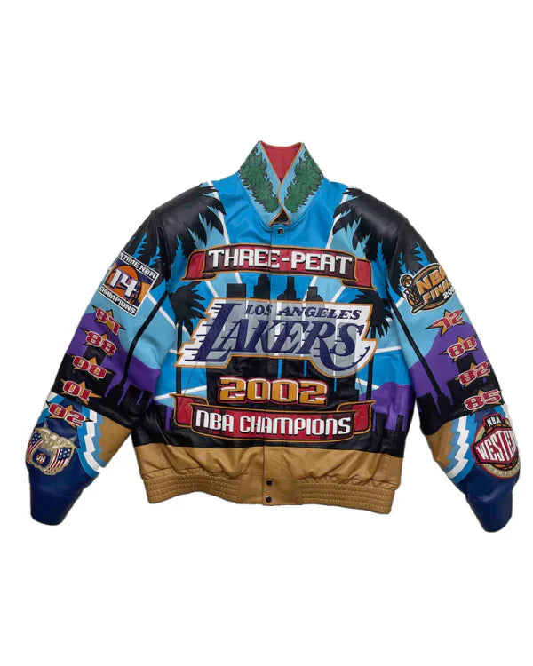 Lakers 2002 3-peat NBA Championship Leather Jacket