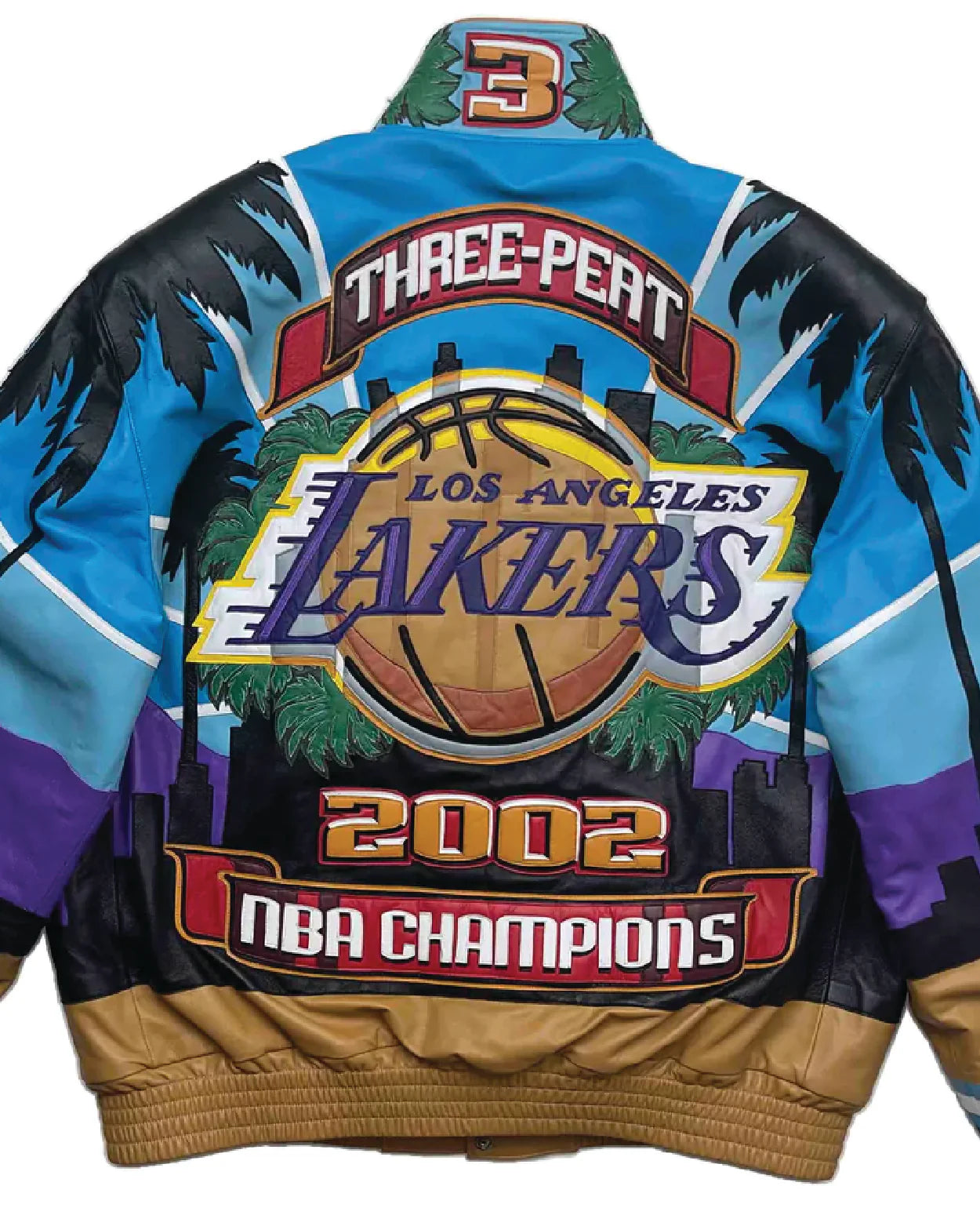 Lakers 2002 3-peat NBA Championship Leather Jacket