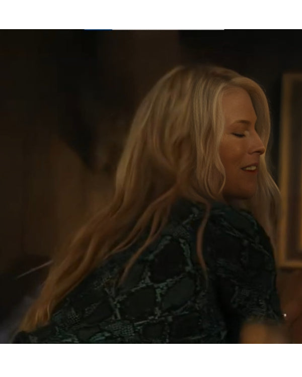 Landman Ali Larter Green Snake Print Shirt