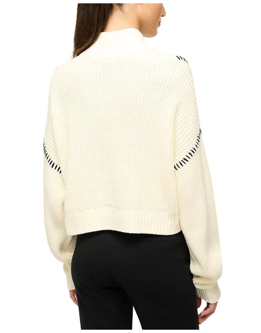 All American S07 Greta Onieogou Stitch Trim Half Zip Sweater