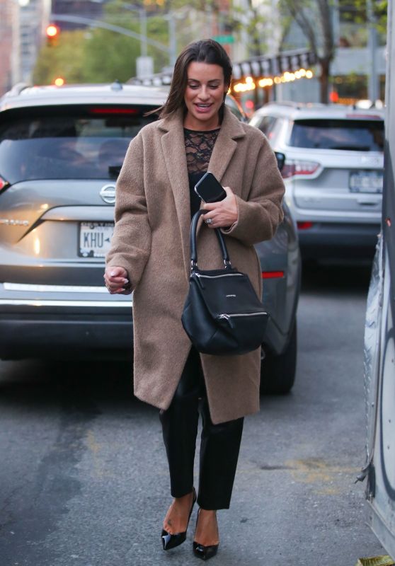 Lea Michele Newyork Brown Long Coat