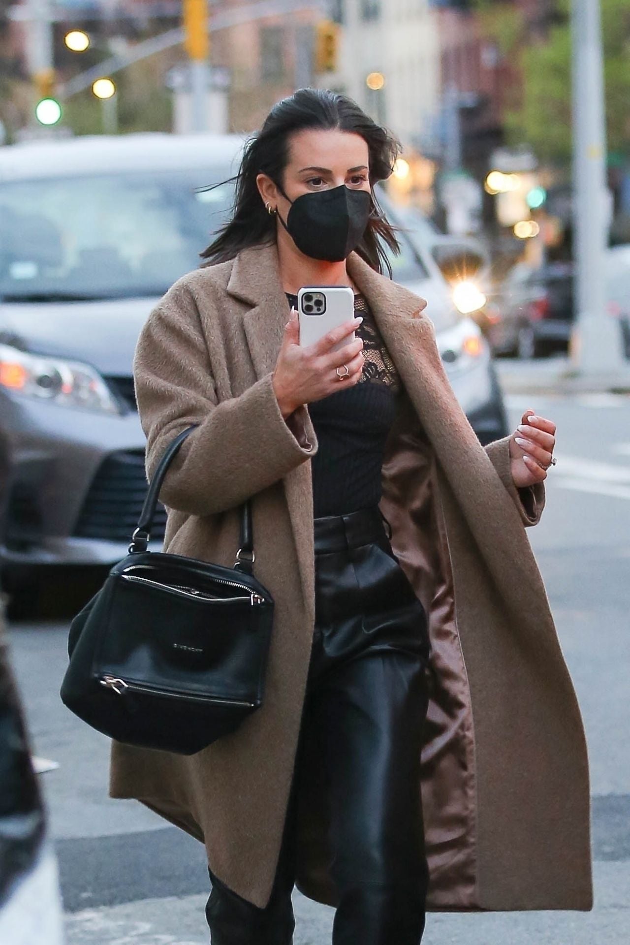 Lea Michele Newyork Brown Long Coat