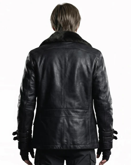 Leon Kennedy Resident Evil Requiem Black Leather Jacket