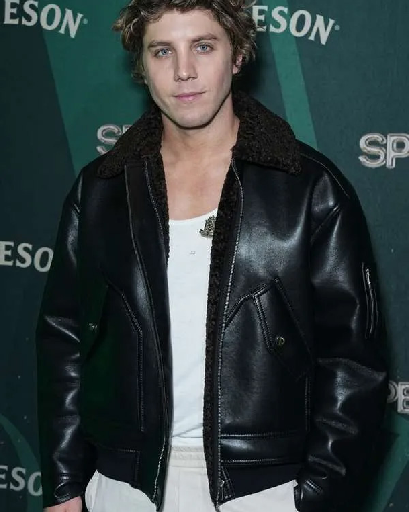 Lukas Gage Smile 2 Black Shearling Leather Jacket