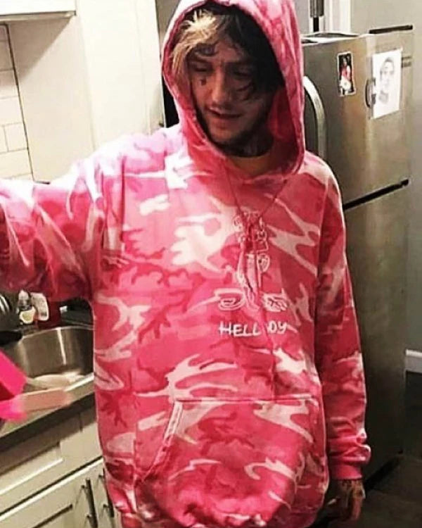 Lil Peep Hellboy Camo Pink Hoodie