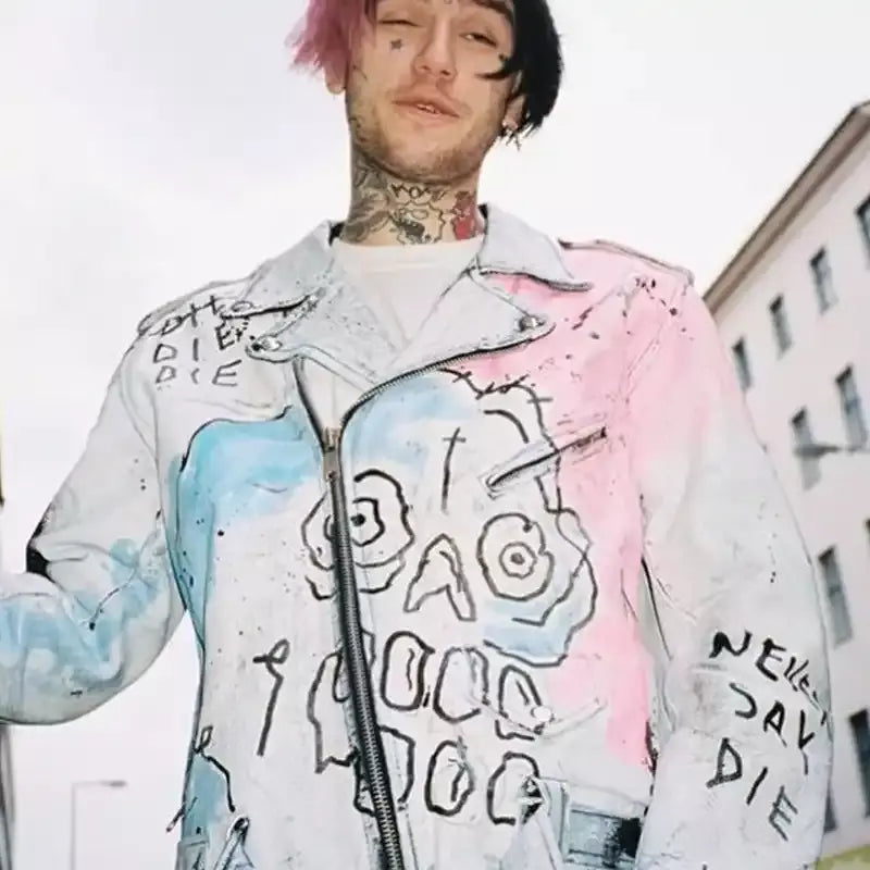 Lil Peep Never Say Die Painted Jacket