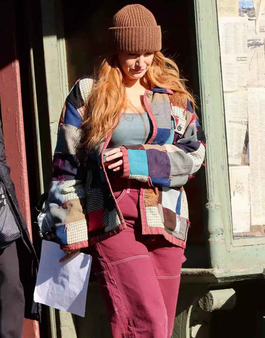 It Ends With Us 2023 Blake Lively Patchwork Jacket