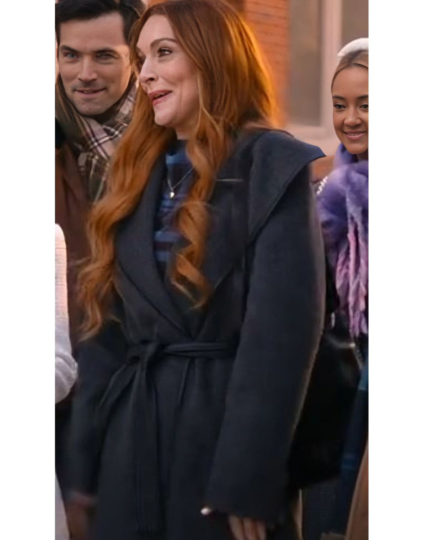 LindsayLohanOurLittleSecretAveryBlackWoolCoat