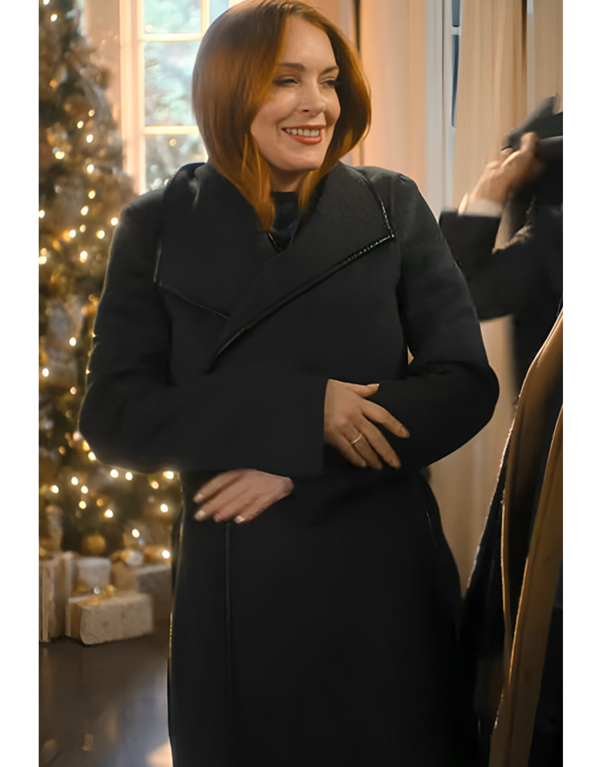 Lindsay Lohan Our Little Secret Avery Black Wool Coat
