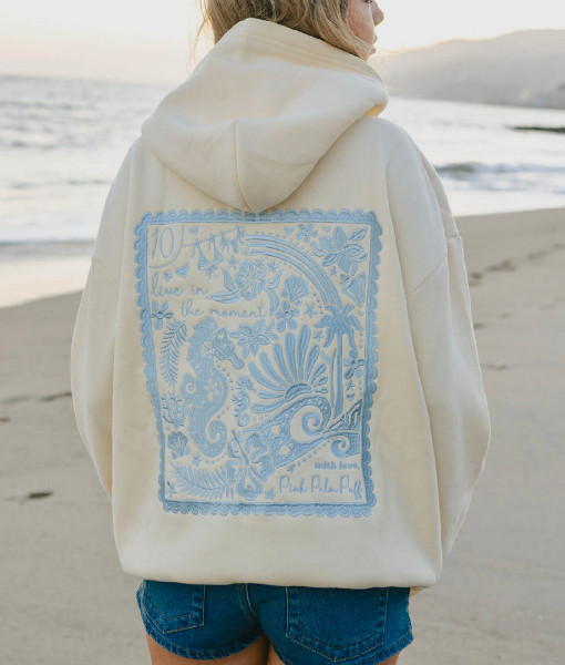 Live in the Moment Hoodie In Sand