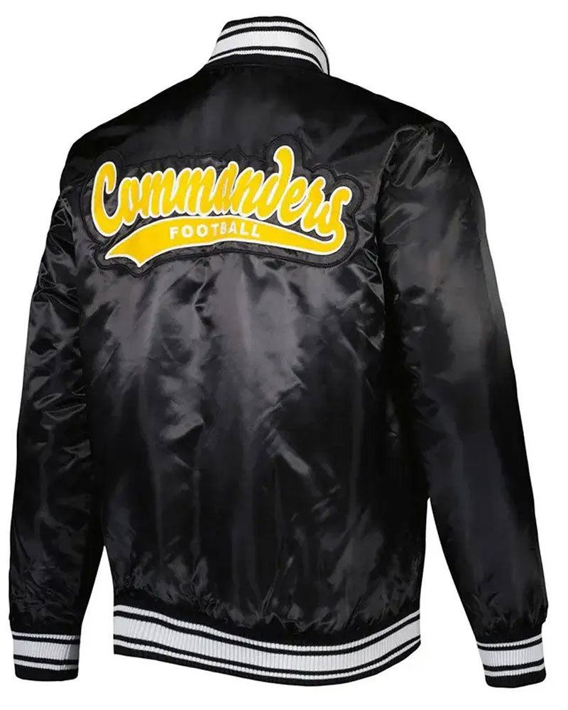 Locker Room Washington Commanders Black Satin Jacket