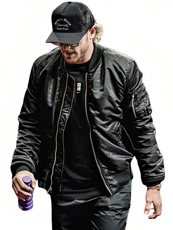 Logan Paul 2023 Black Bomber Jacket