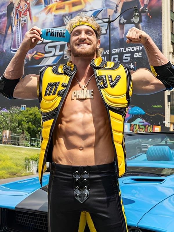 Logan Paul Yellow Leather Vest