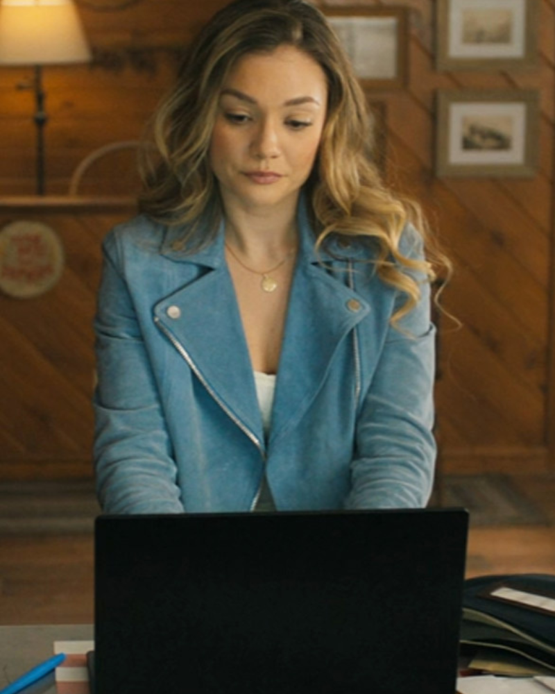 Lola Gunderson Sullivan’s Crossing Blue Suede Leather Jacket