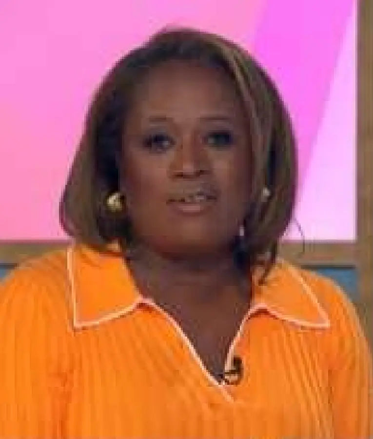 Loose Women 2025 Charlene White Rib Knit Polo Shirt