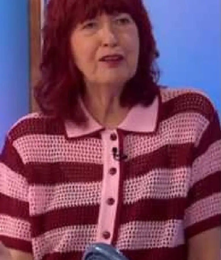 Loose Women 2025 Janet Street Porter Knitted Polo Jacket
