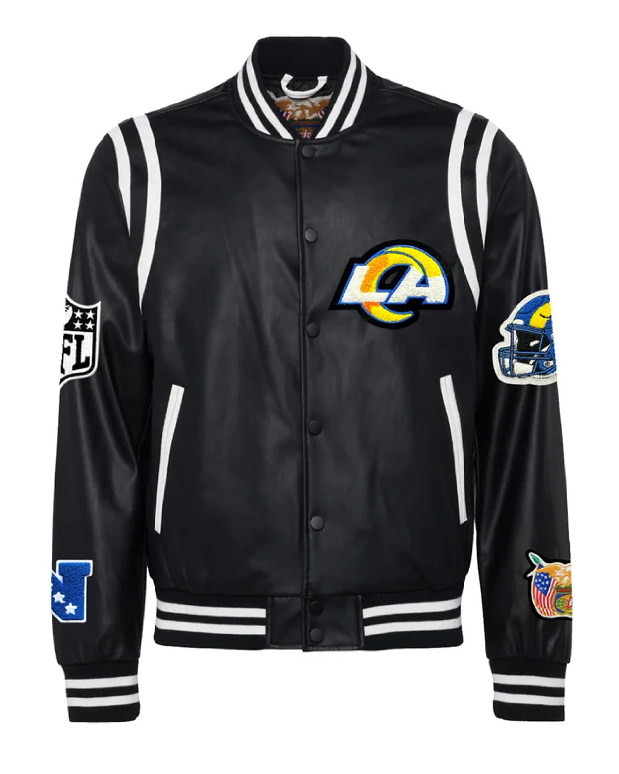 Los-Angeles-Rams-Black-White-Vegan-Leather-Jacket-1