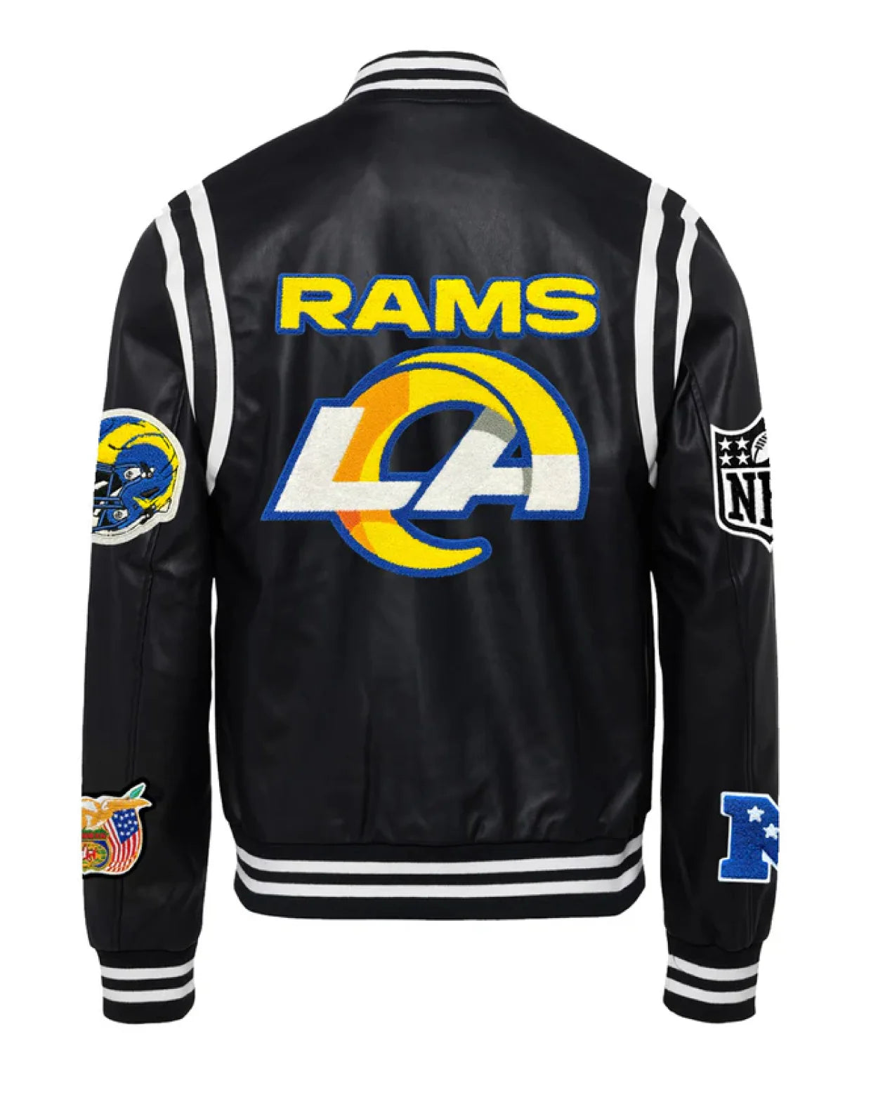 Los-Angeles-Rams-Black-White-Vegan-Leather-Jacket
