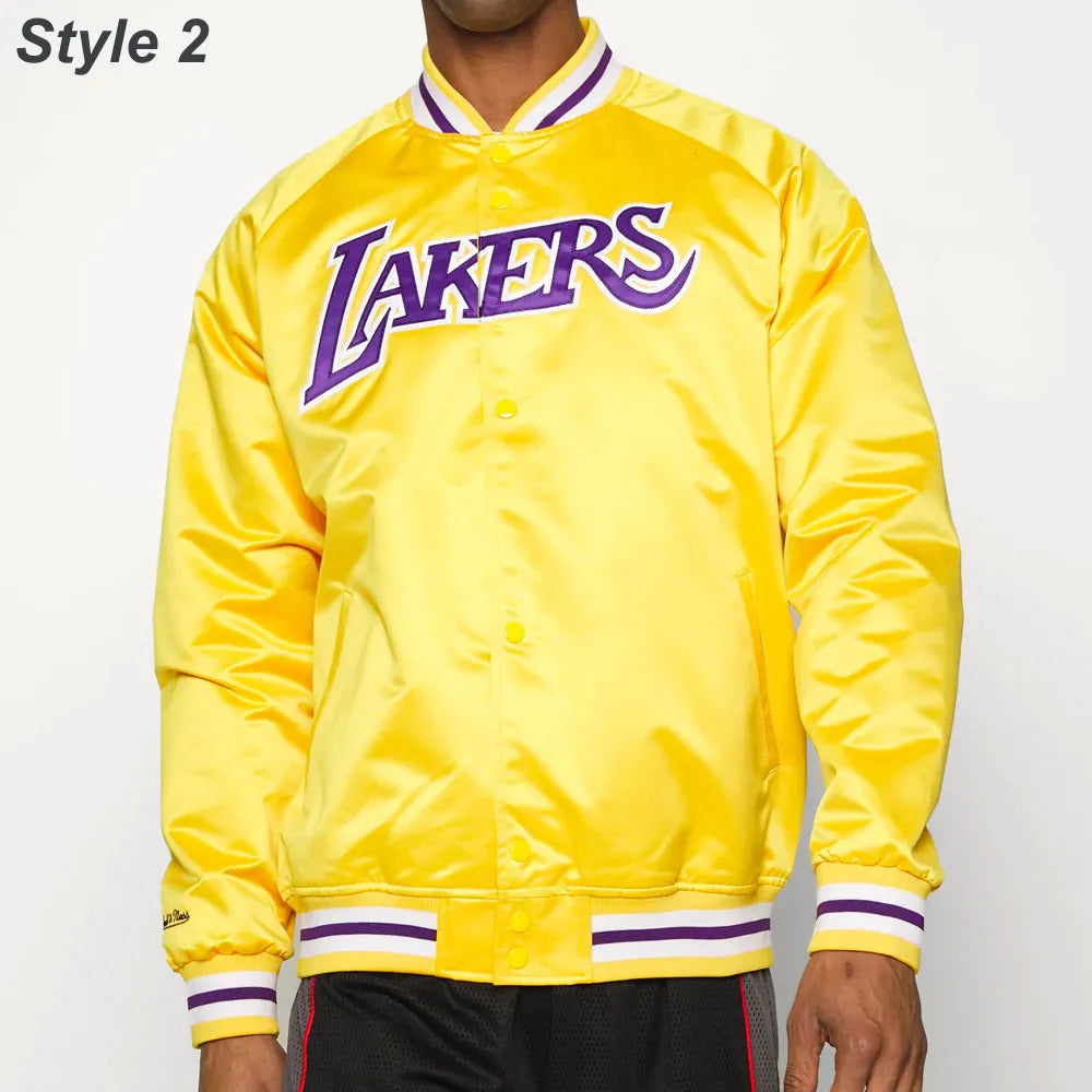 Los Angeles Lakers Satin Bomber Yellow Jacket