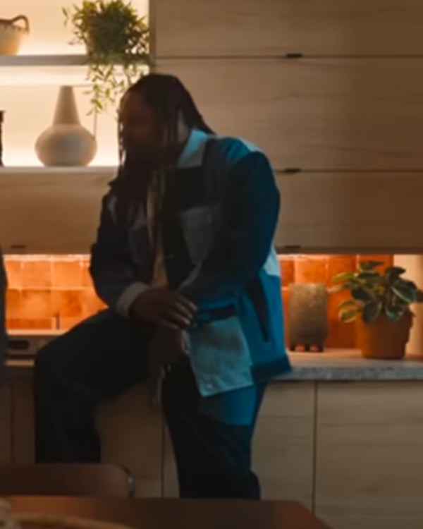Love Hurts 2025 Marshawn Lynch Blue Patchwork Jacket