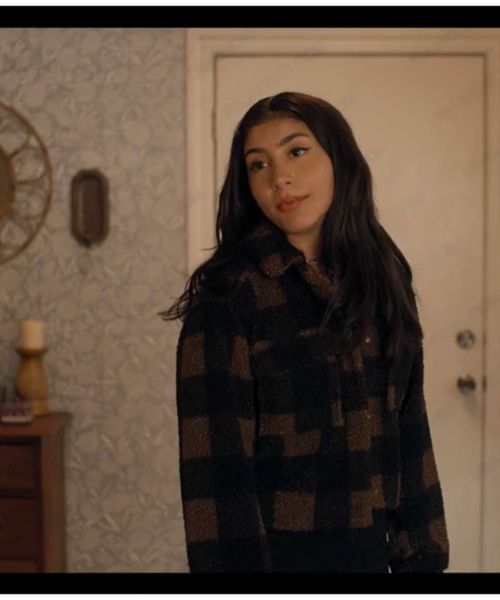 Love, Victor S03 Pilar Salazar Brown Checkered Jacket