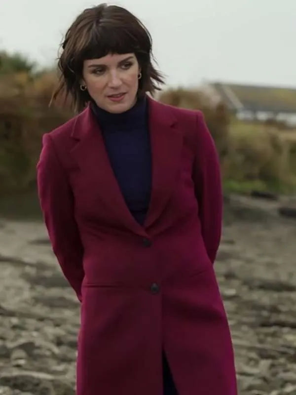 Love Of The Irish 2025 Shenae Grimes-Beech Burgundy Coat