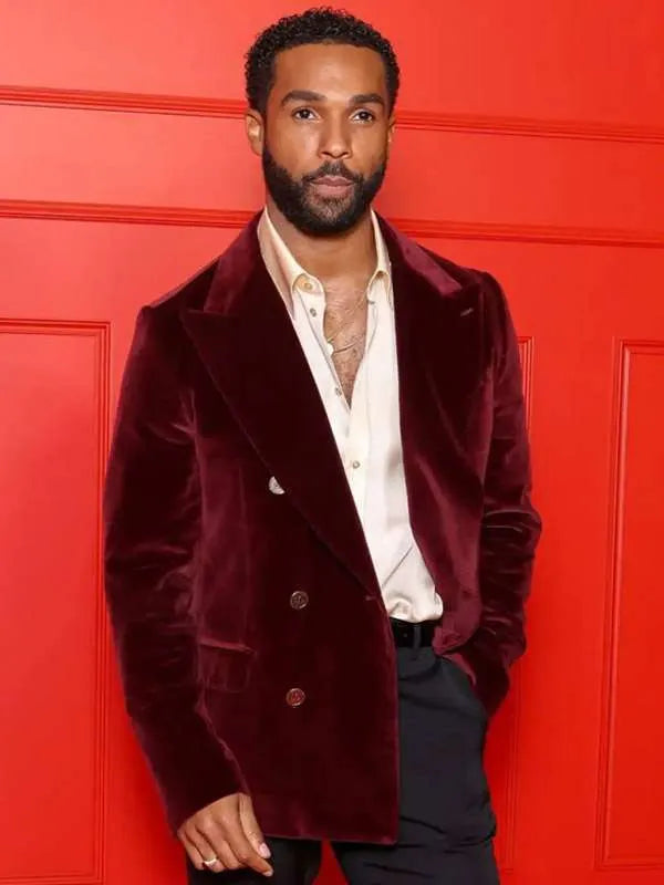 Emily In Paris S05 Lucien Laviscount Velvet Blazer