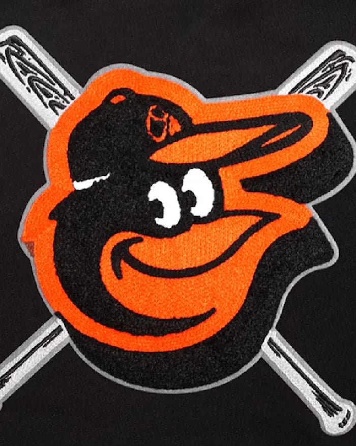 MLB Baltimore Orioles Black Mash Up Cropped Sweatshirt