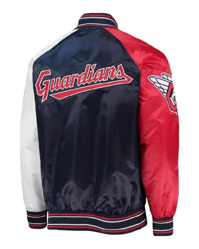 MLB Cleveland Guardians Starter Reliever Varsity Satin Jacket