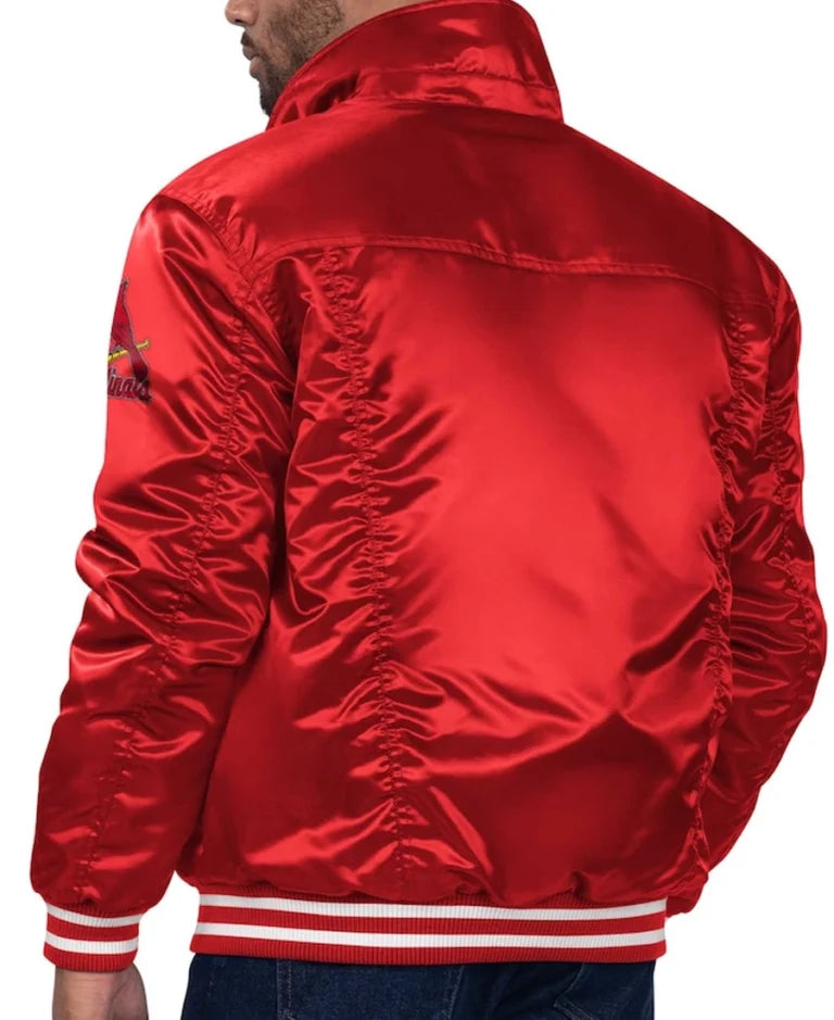 MLB St. Louis Cardinals Starter X Levi’s Red Satin Trucker Jacket