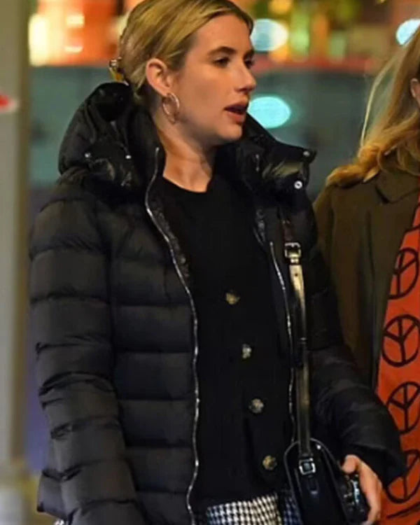 Madame Web 2024 Emma Roberts Hooded Puffer Jacket