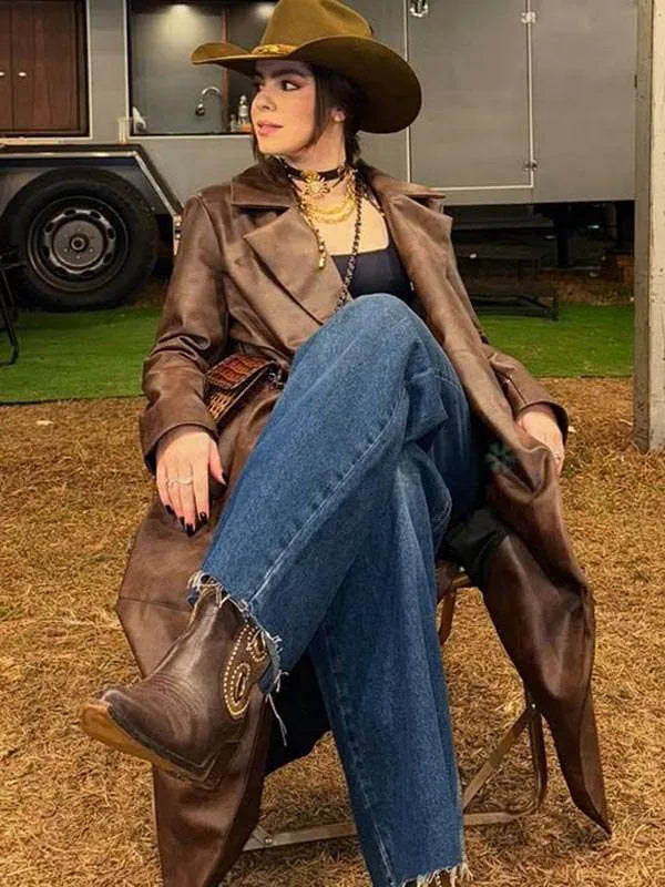 Marcela Nery Cowboy Park Barretos Leather Coat