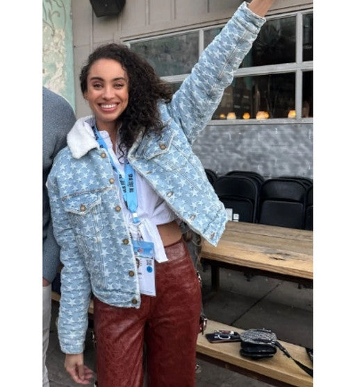 Marissa Hill Clown in a Cornfield Heather Blue Jacket