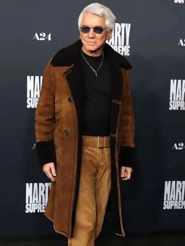 Baz Luhrmann Marty Supreme Movie Premiere Brown Coat