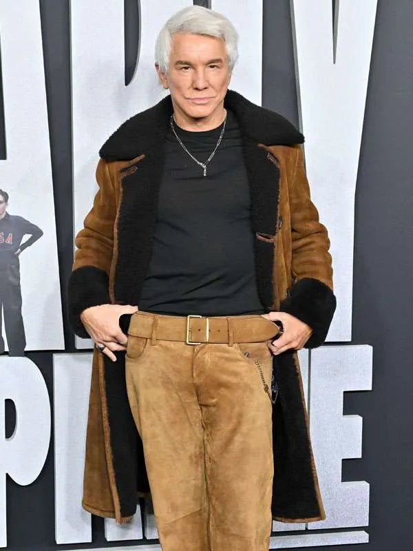 Baz Luhrmann Marty Supreme Movie Premiere Brown Coat
