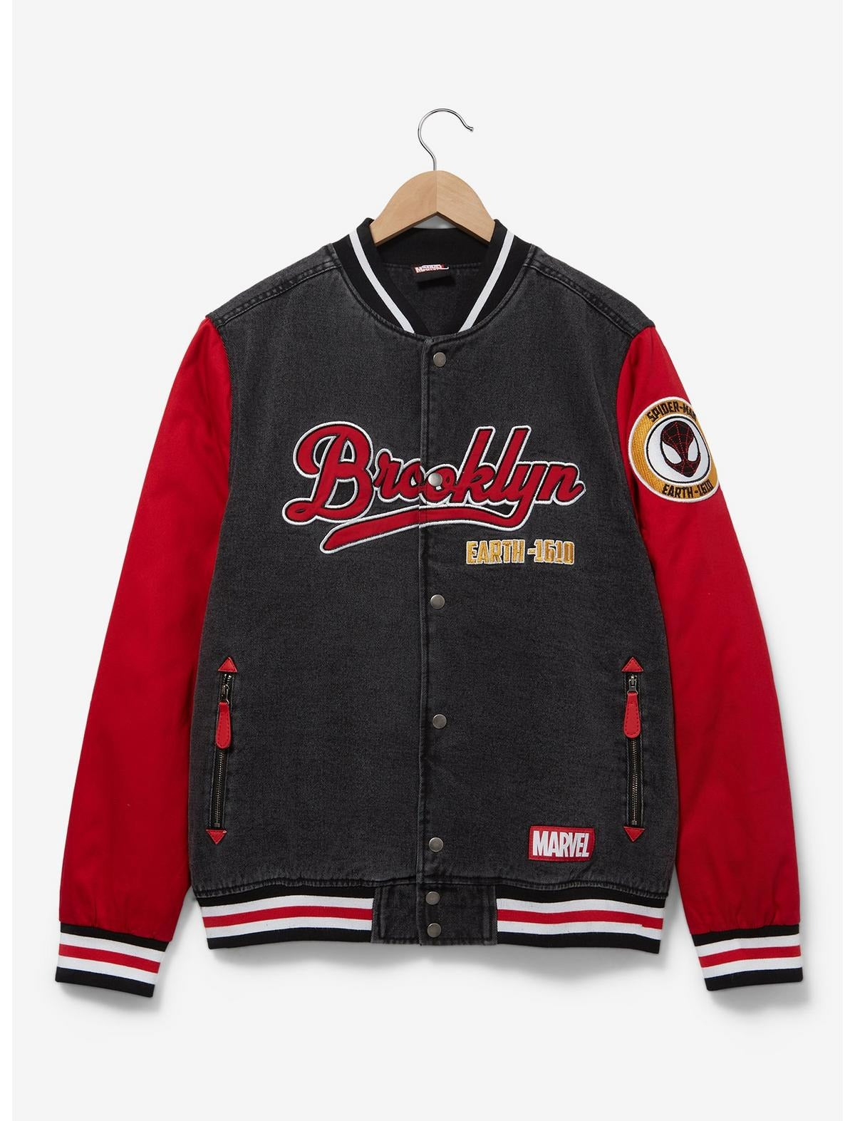 Marvel Spider-Man Miles Morales Denim Varsity Jacket