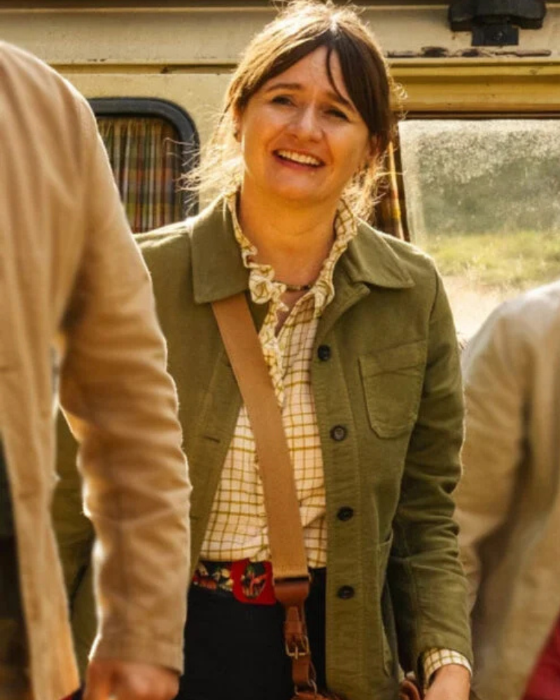 MaryBrownPaddingtonInPeru2024EmilyMortimerGreenCottonJacket