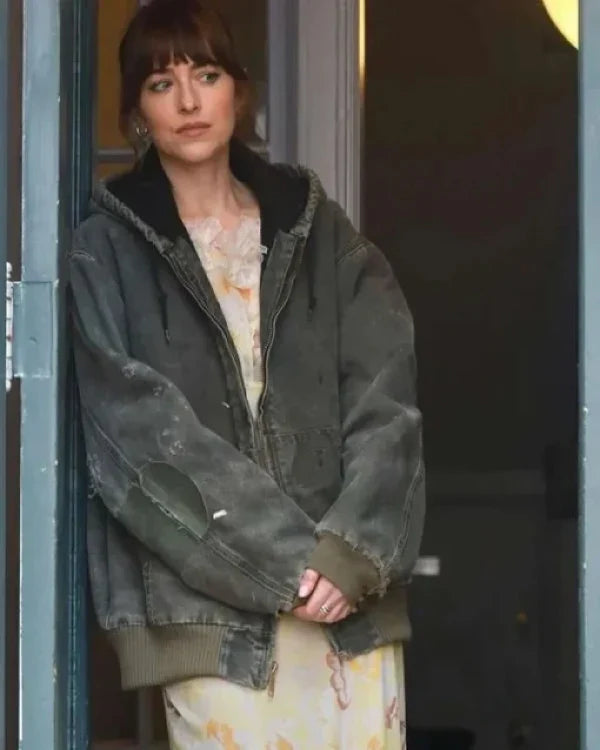 Materialists 2024 Dakota Johnson Hooded Jacket