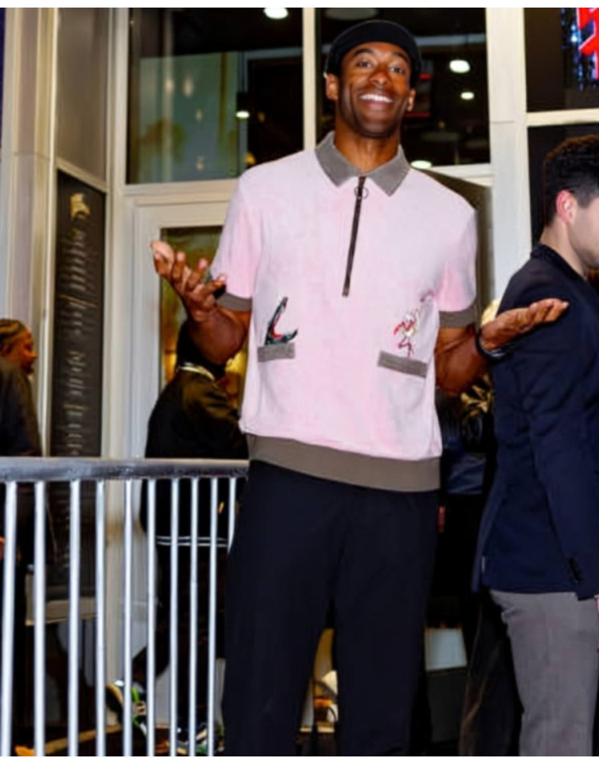 Matt James NYC Crocodile Flamingo Polo Shirt