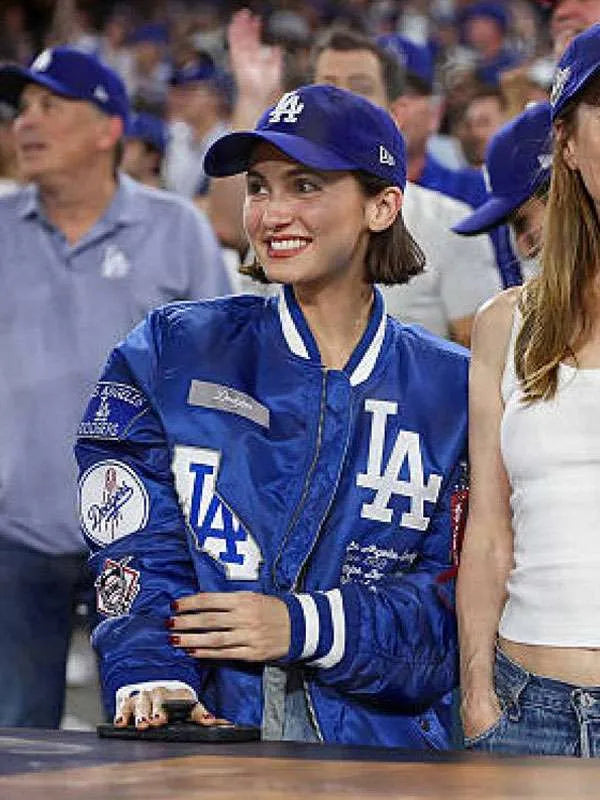 Maude Apatow World Series LA Dodgers Blue Jacket