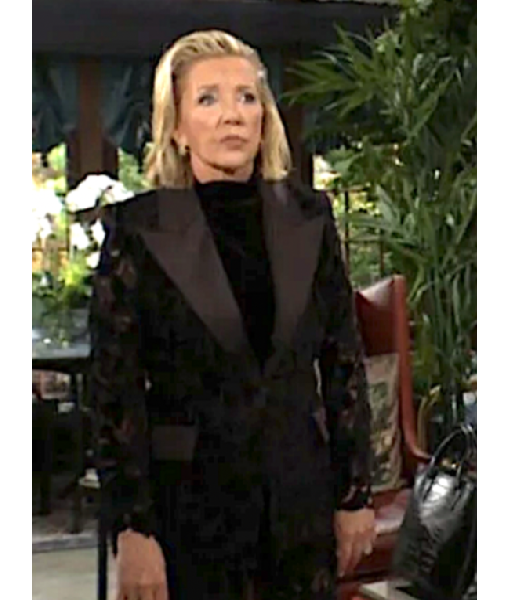 The Young and the Restless 2025 Melody Thomas Scott Black Lace Blazer