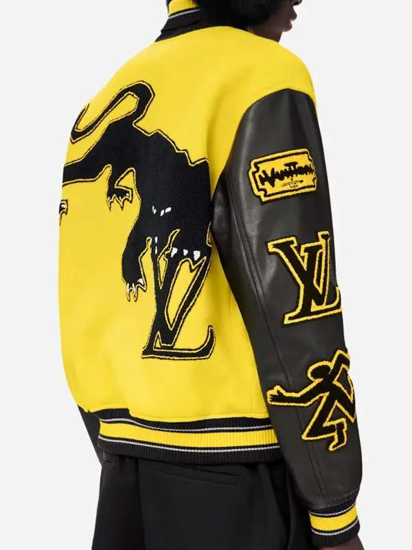MenBlackandYellowVarsityJackets