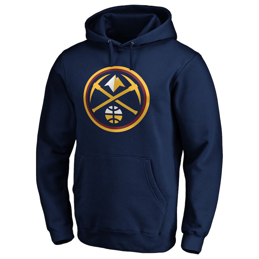 Men's Denver Nuggets Nikola Jokic Navy Playmaker Name & Number Pullover Hoodie