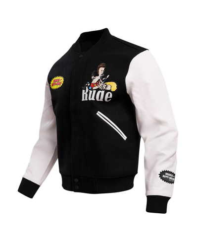Men’s Beavis And Butt-head Rude Black And White Varsity Jacket