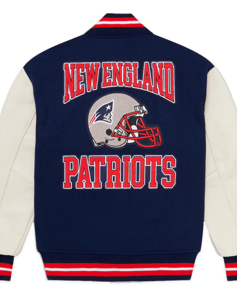 Men’s Ovo X Nfl Navy New England Patriots Full-snap Varsity Jacket
