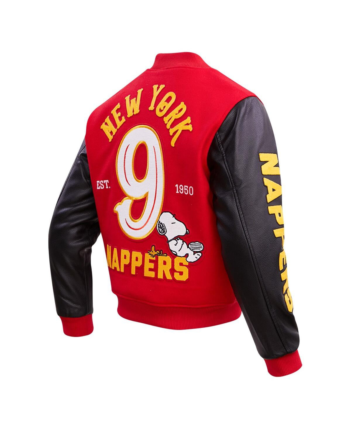Men’s Red Peanuts Snoopy New York Nappers Full-zip Varsity Jacket