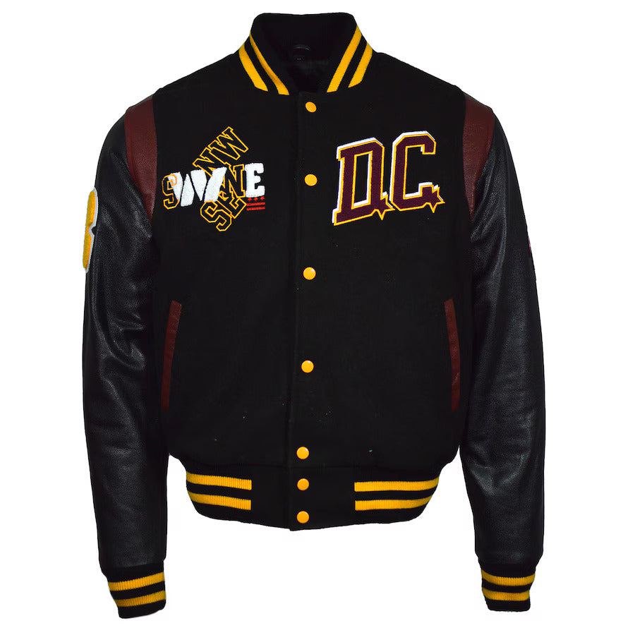 MensDCPROPERBlackWashingtonCommanders90thAnniversaryVintageVarsityJacket