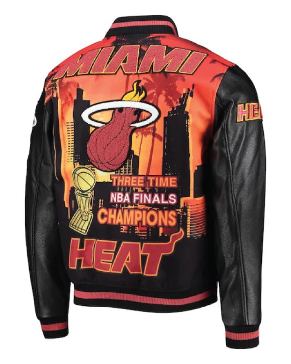 Miami Heat Pro Standard Black Remix Varsity Jacket