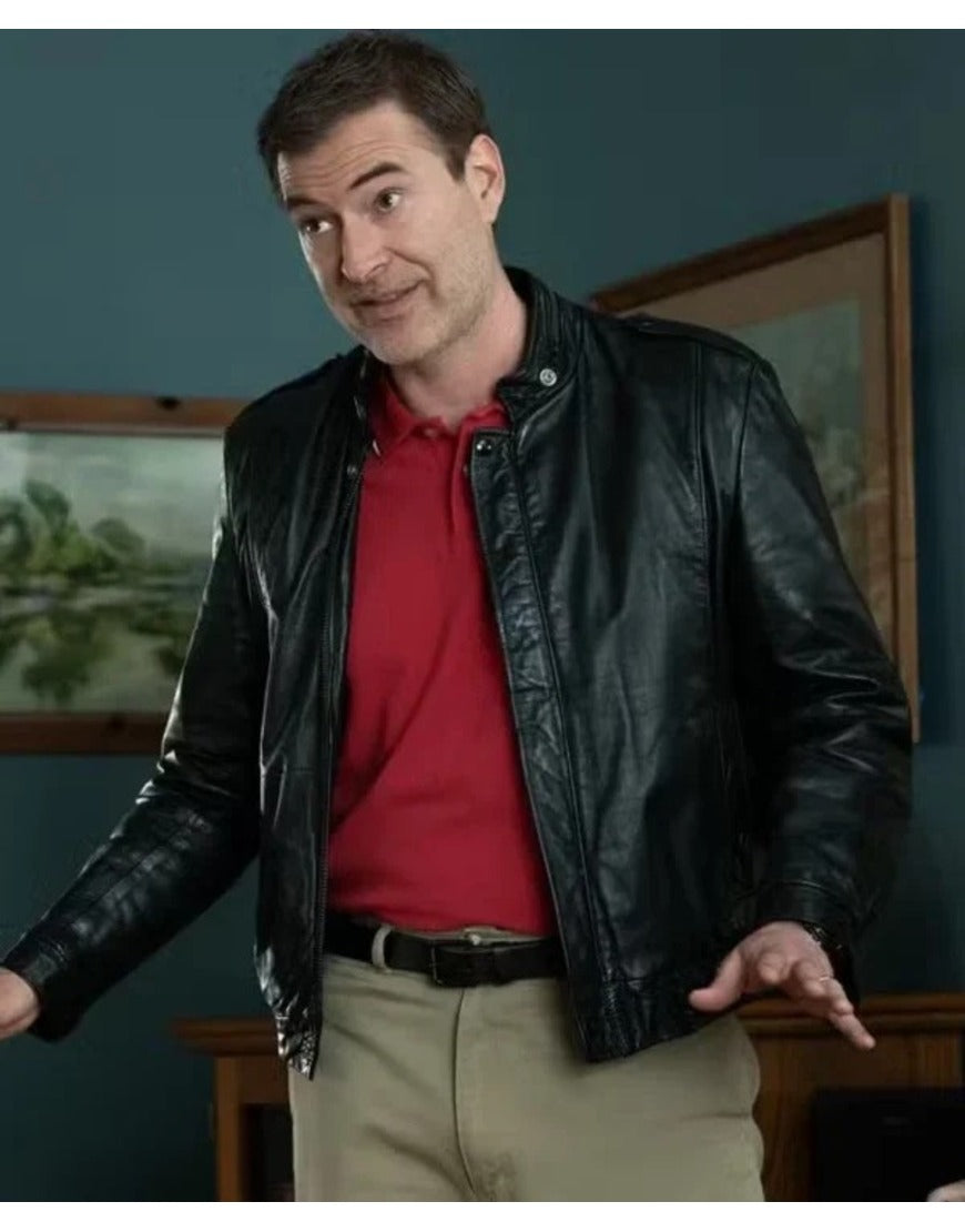 Good American Family 2025 Mark Duplass Black Leather Jacket
