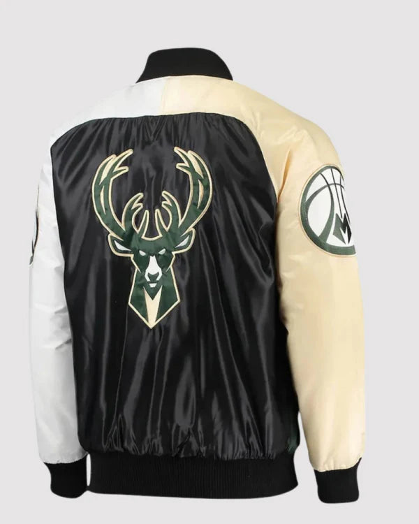 Milwaukee Bucks Tricolor Remix Varsity Jacket
